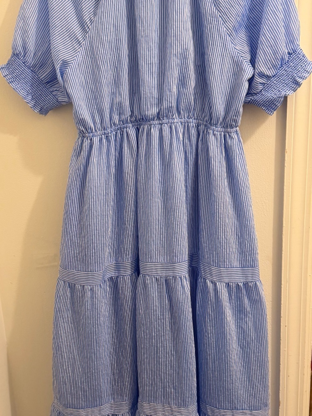 THML Light Blue Striped Midi Dress - Picture 3 of 4